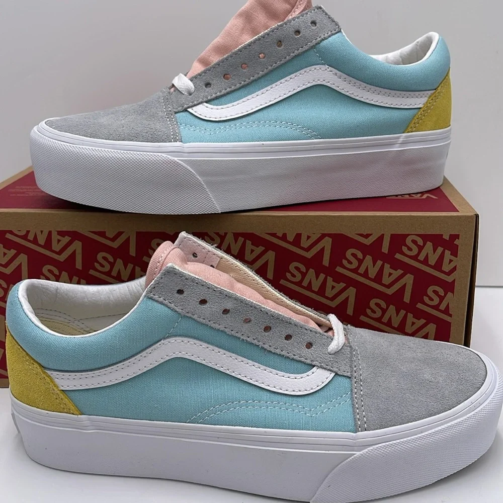 Vans WMNS Old Skool Platform (Color Block) Pastel/True VN0A5KRG80J Platforms